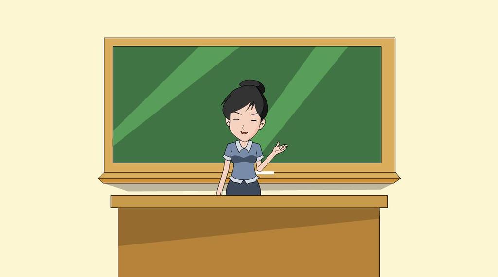 女老师课堂上讲课动作讲解题目动画