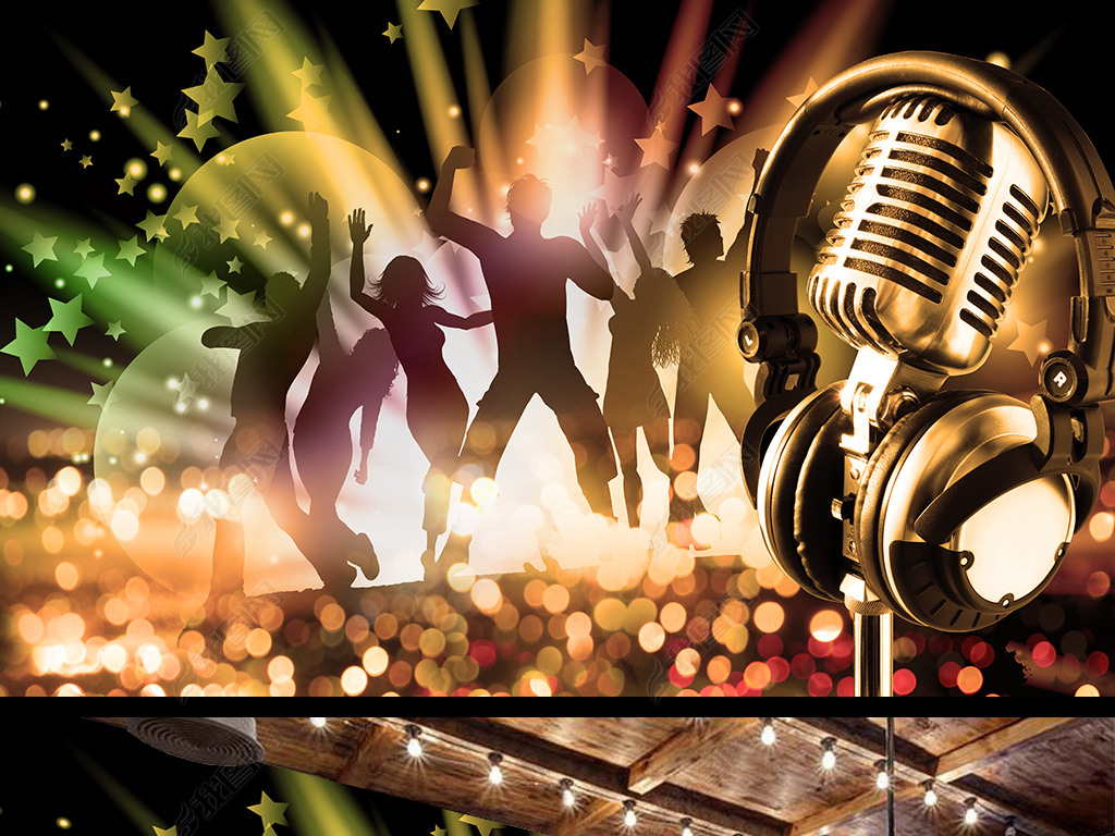 原创音乐酒吧ktv舞台背景墙