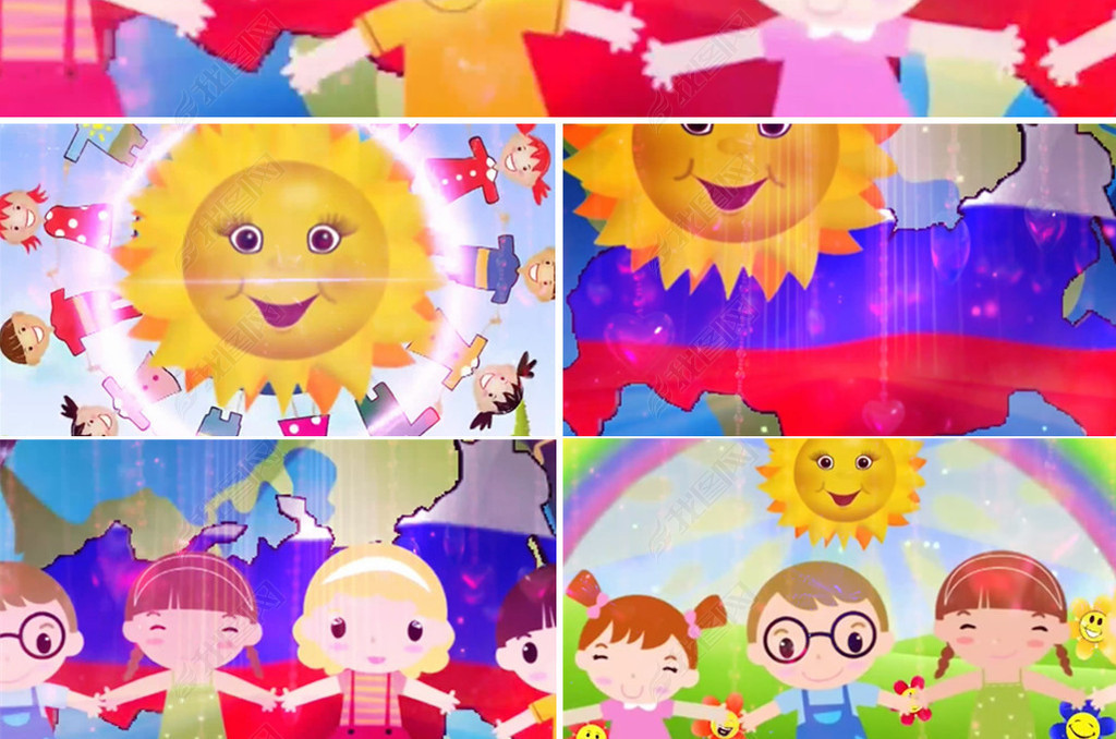 儿歌左手右手表演背景卡通视频幼儿园文艺汇演