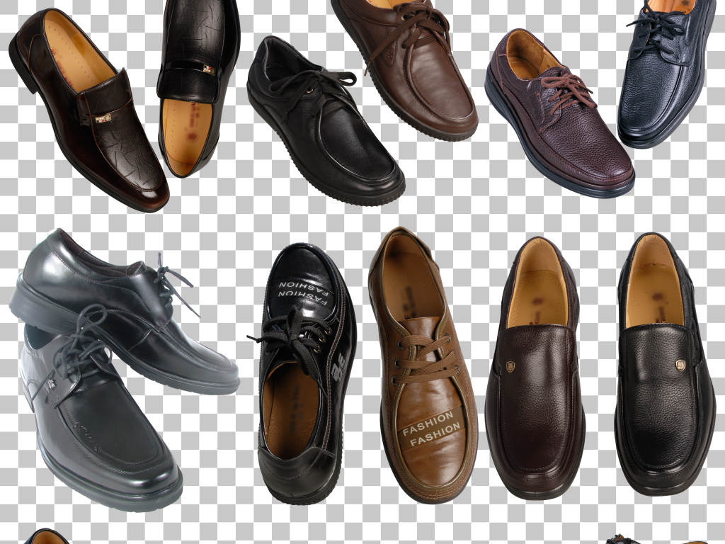 时尚男士黑色皮鞋免抠png素材