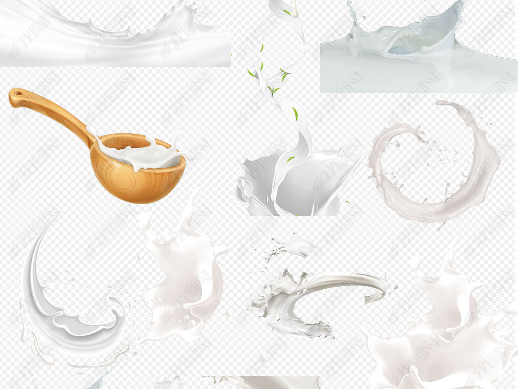 原创飞溅牛奶奶油免抠png素材