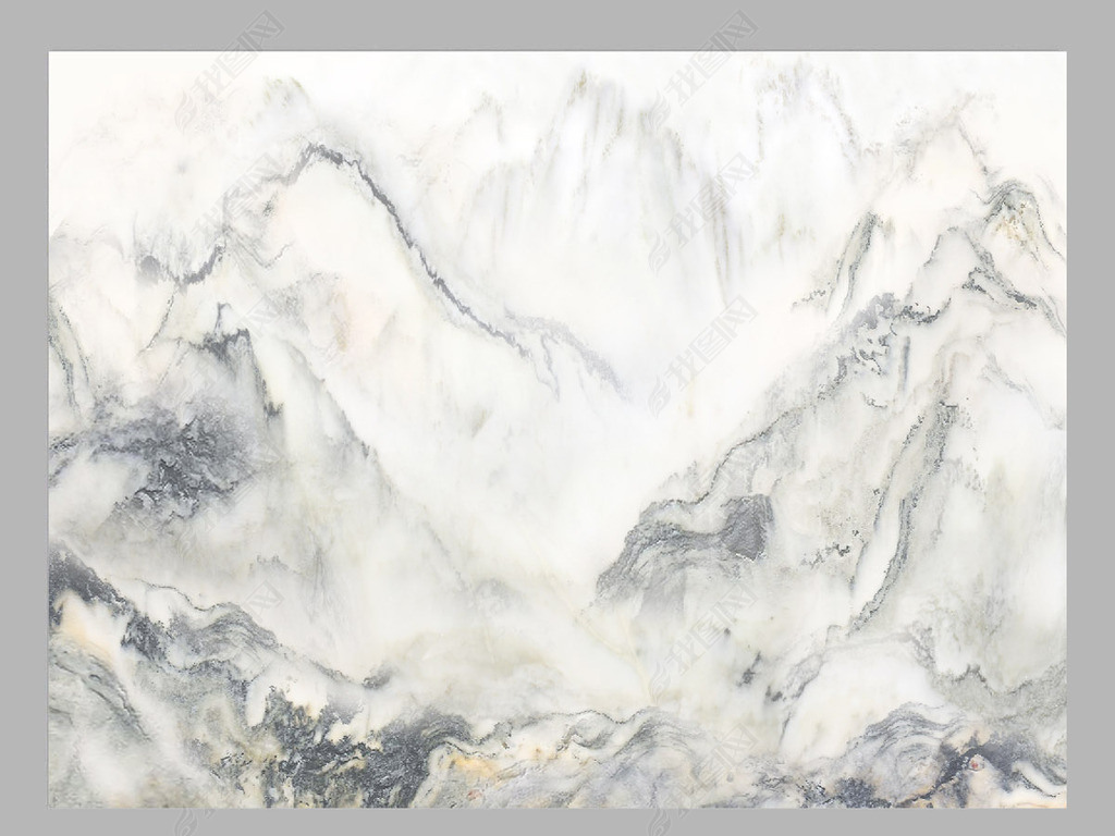 原创意境山水水墨山水中式大理石纹理电视背景墙