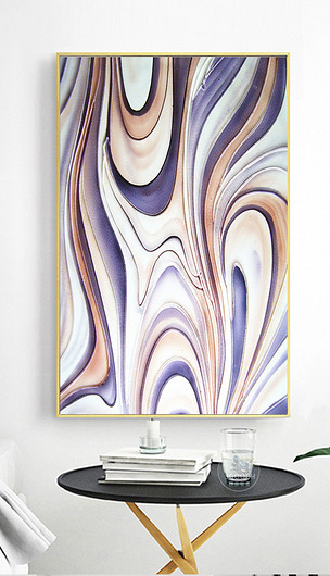 北欧现代抽象艺术油画线条装饰画无框画