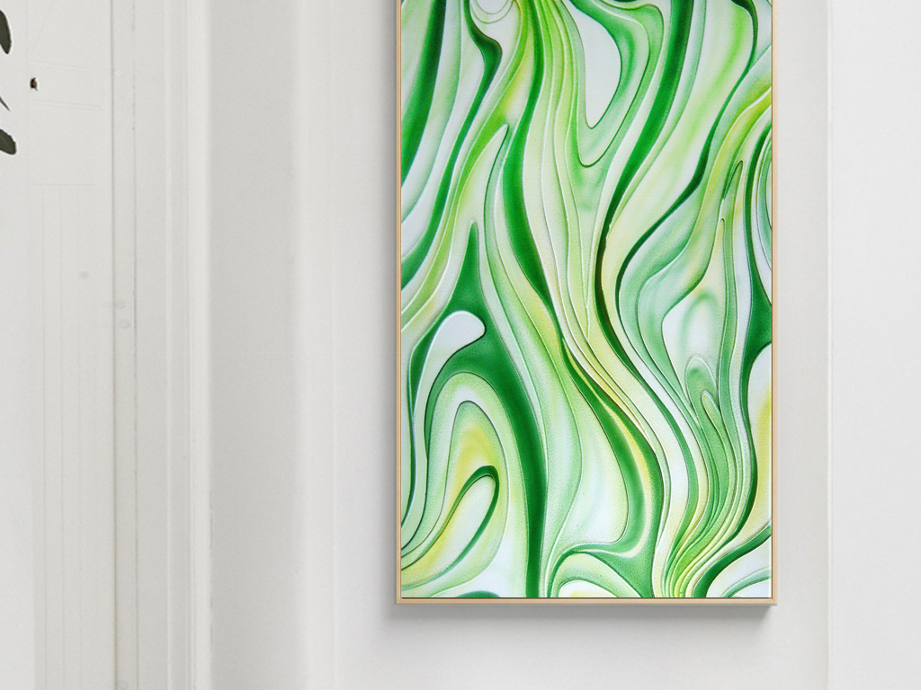 现代清新简约抽象艺术油画玄关装饰画挂画