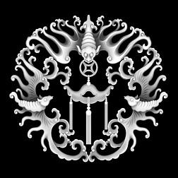 红木精雕 蝙蝠cad图库|蝙蝠浮雕图案灰度图