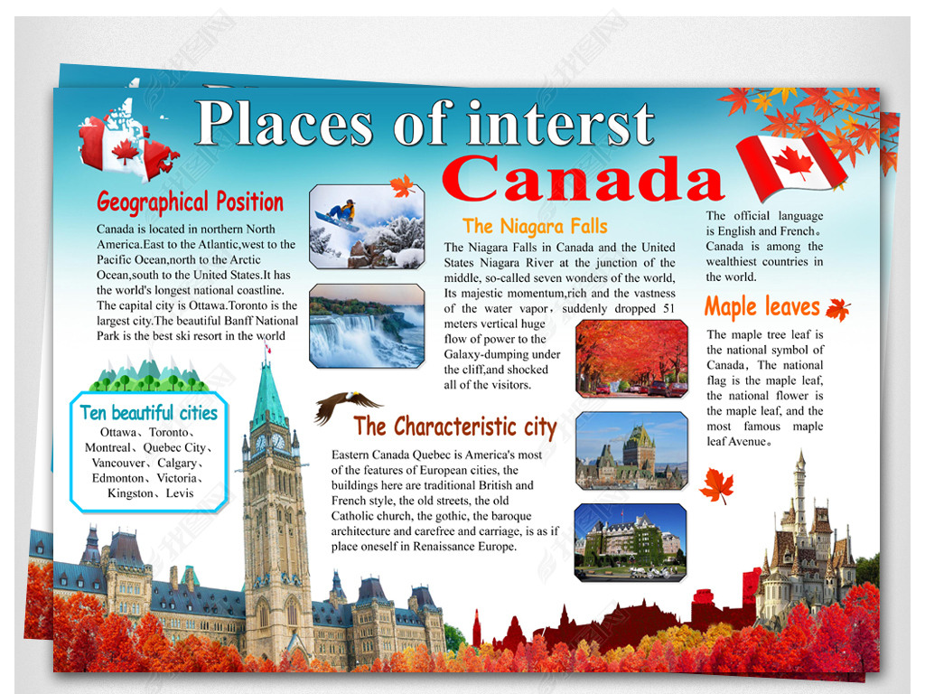 word模版国家电子小报英语加拿大中英文