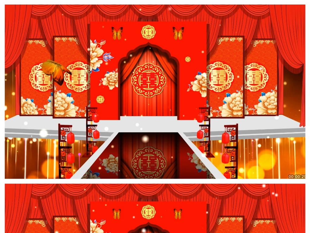 喜庆大气中国风中式婚礼LED背景视频