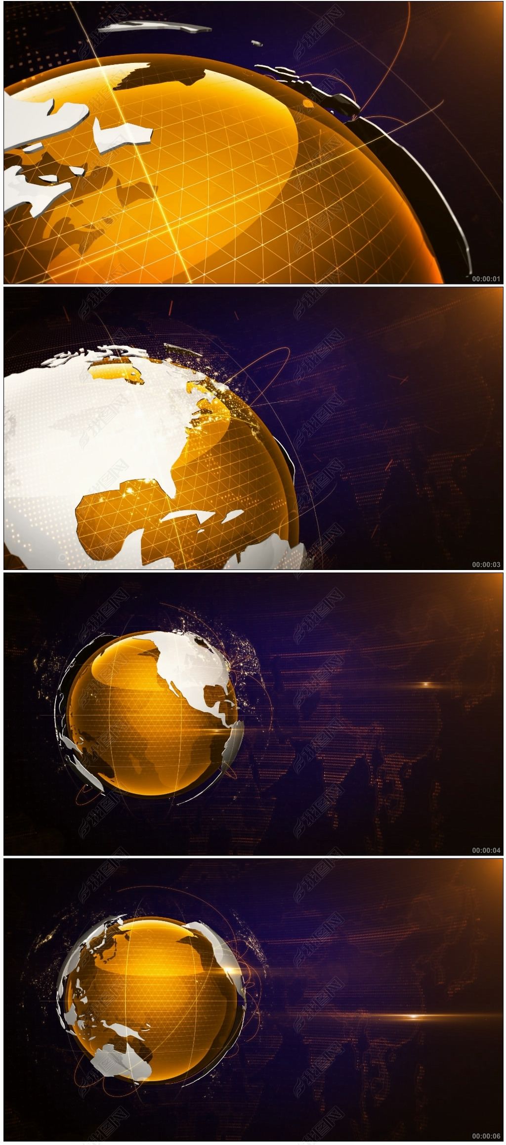 地球旋转新闻宣传舞台晚会片头高清背景视频