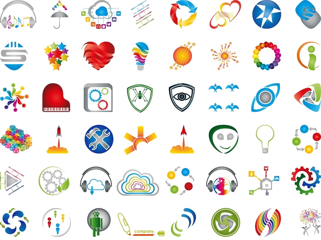 256款logo设计制作常用元素ai矢量素材下载