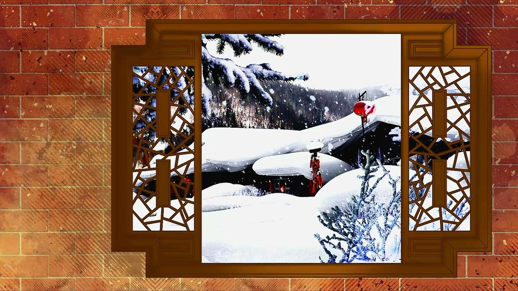 白毛女北风吹背景视频