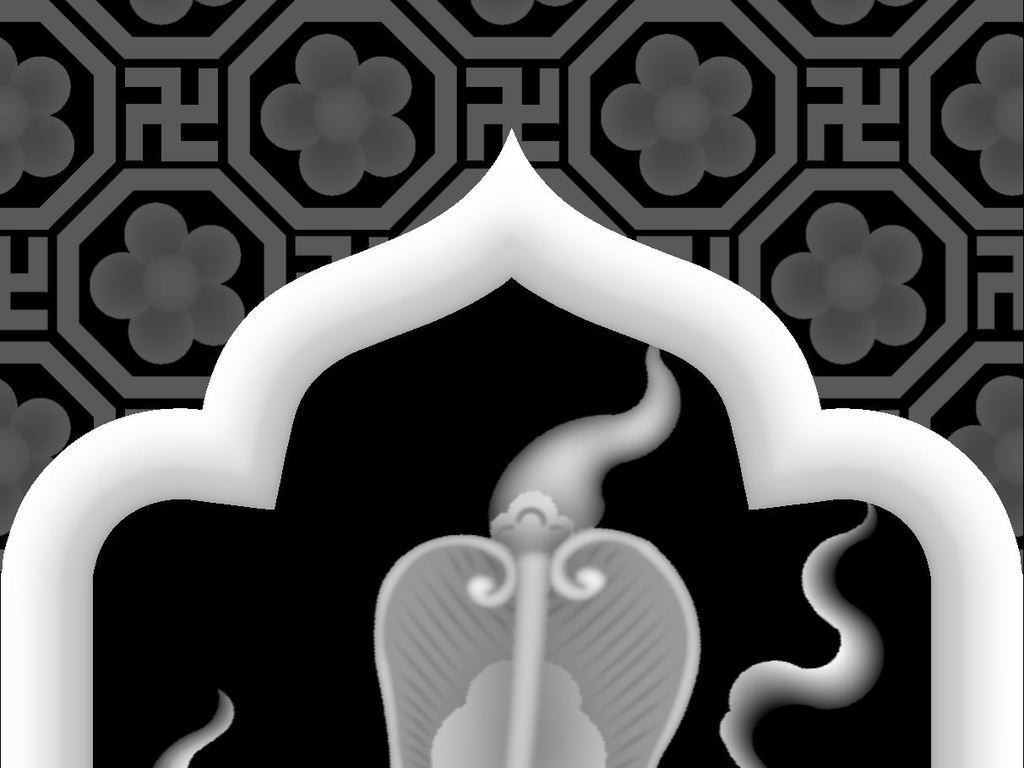 石雕八仙八宝灰度图bmp格式八张图打包