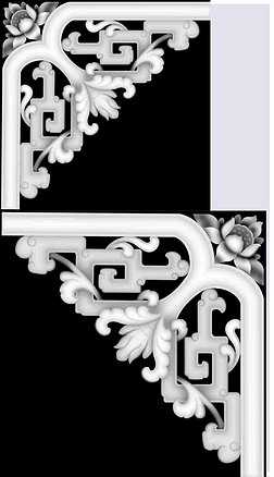 荷花 灰度图户外建筑|插角角花之荷花石雕灰度图bmp格式