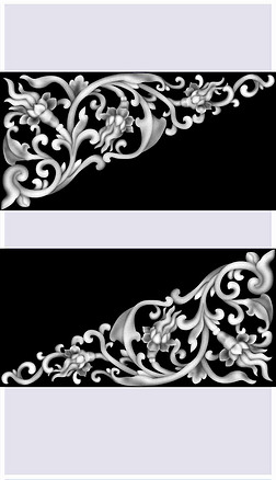 角花角花石雕灰度图bmp格式