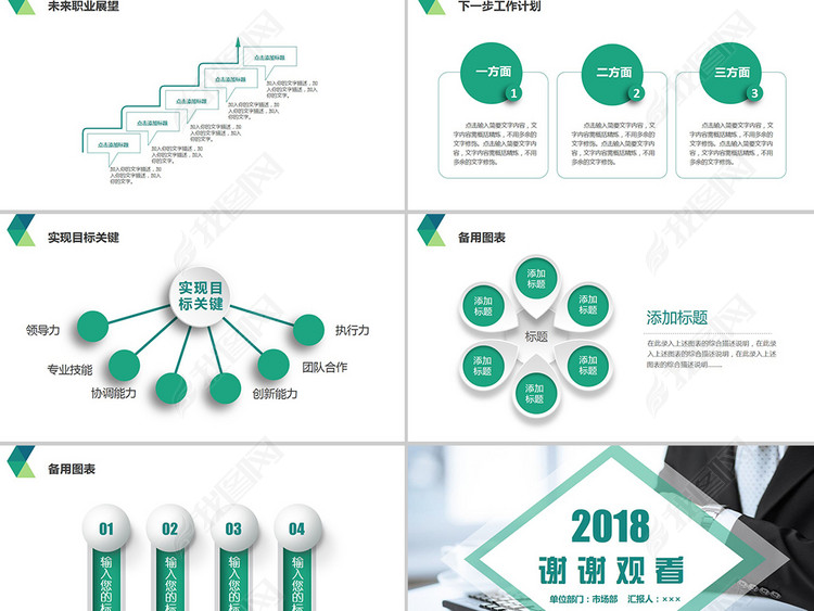 通用个人岗位晋升转正述职报告PPT模板