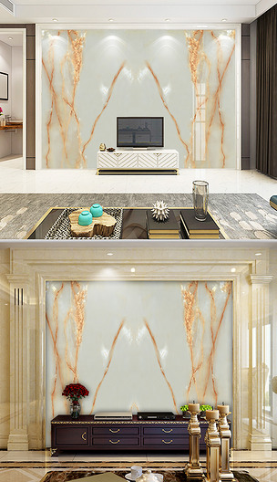 大理石石纹金丝红松香玉背景墙