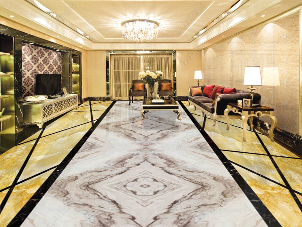 地面装饰 地板 拼花地板 > 现代客厅高清大理石纹地拼花瓷砖地砖地板