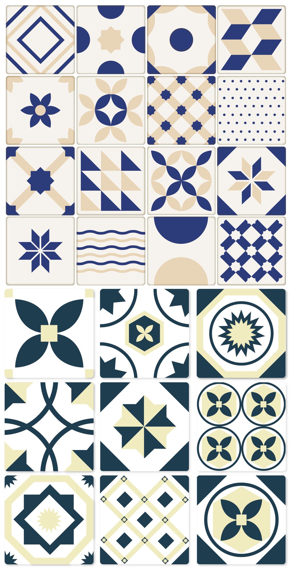 2018欧式复古几何花砖图案矢量素材