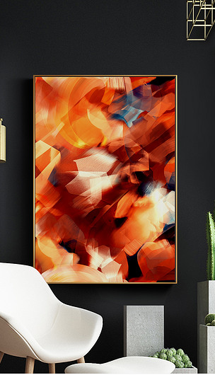 北欧现代抽象水彩油画创意欧式装饰画