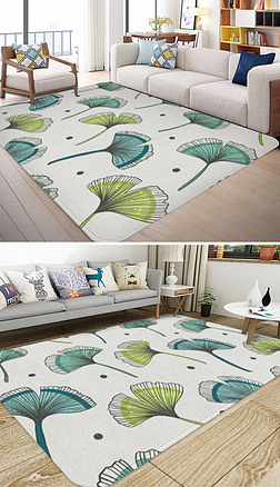 手绘矢量树叶地毯