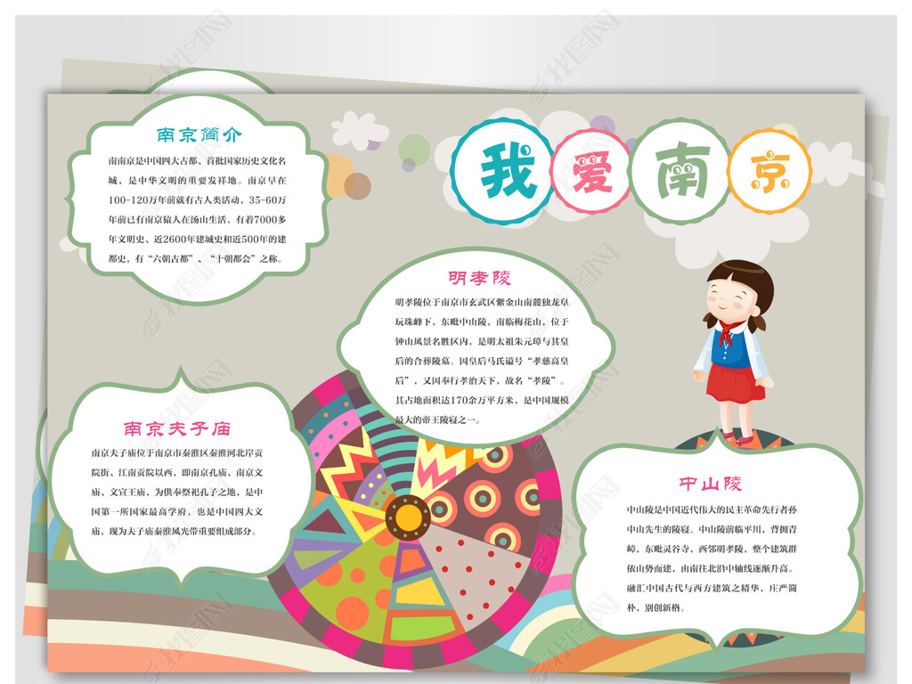 魅力南京儿童小报下载-编号17569195-地理手抄报-我图网