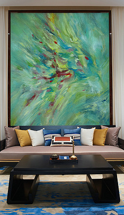 超清原创纯手绘艺术抽象装饰油画(竖幅)二十七