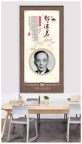 名人名言头像挂图学校文化展板郭沫若