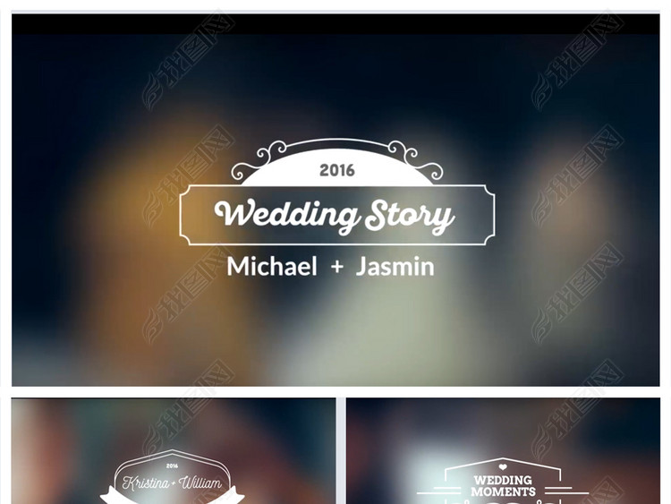 婚礼MV新郎新娘姓名标签主题ae文字模板