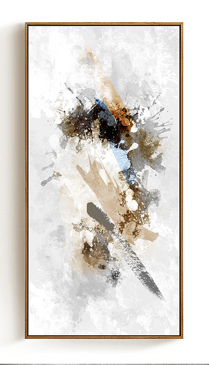 涂鸦玄关无框画现代手绘抽象泼墨艺术装饰画