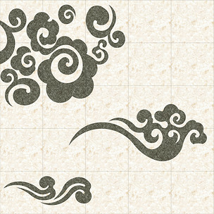 原创2018中式祥云系列客厅水刀拼花版权可商用