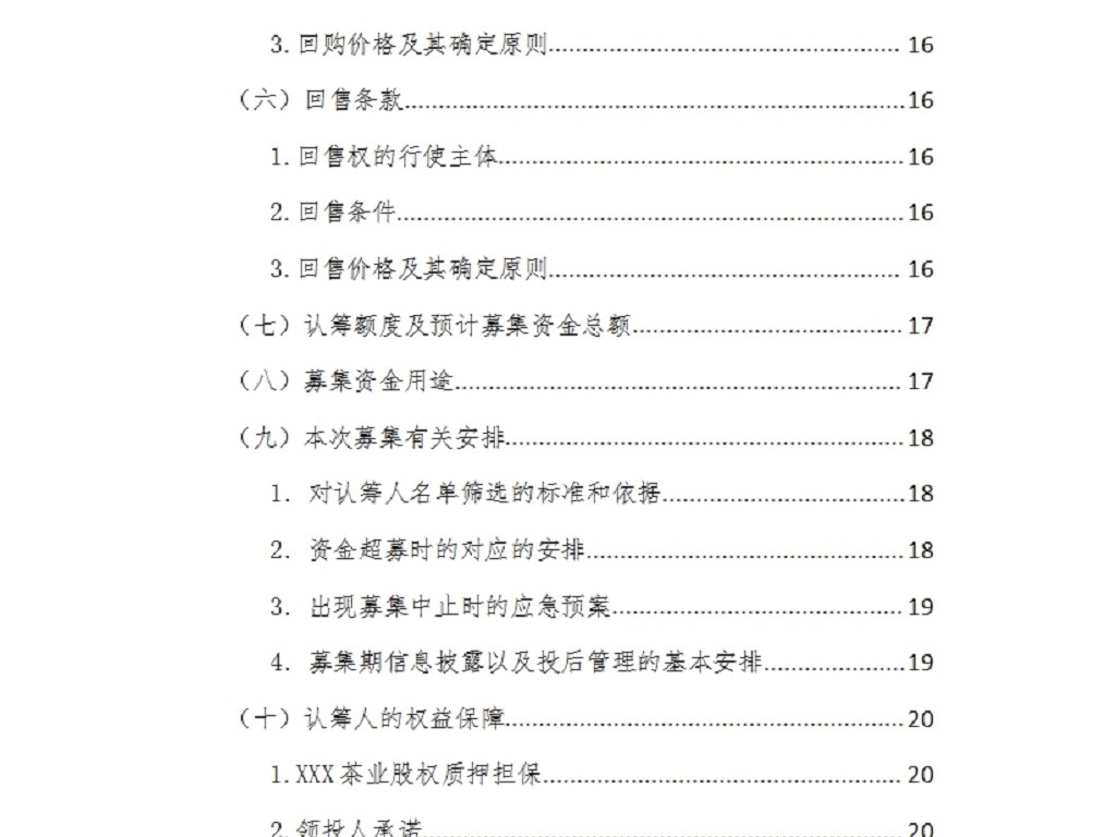 股权众筹项目融资商业计划书