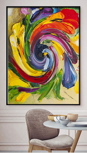 抽象色彩笔触油画无框画下载-编号17603226-抽象装饰画-我图网