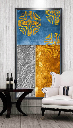 抽象几何简约装玄关饰画