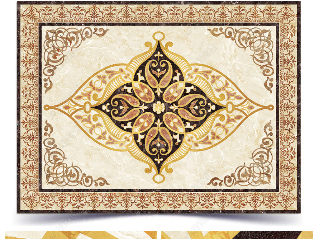 高温烧欧式花纹大理石纹欧式拼花地板抛晶砖