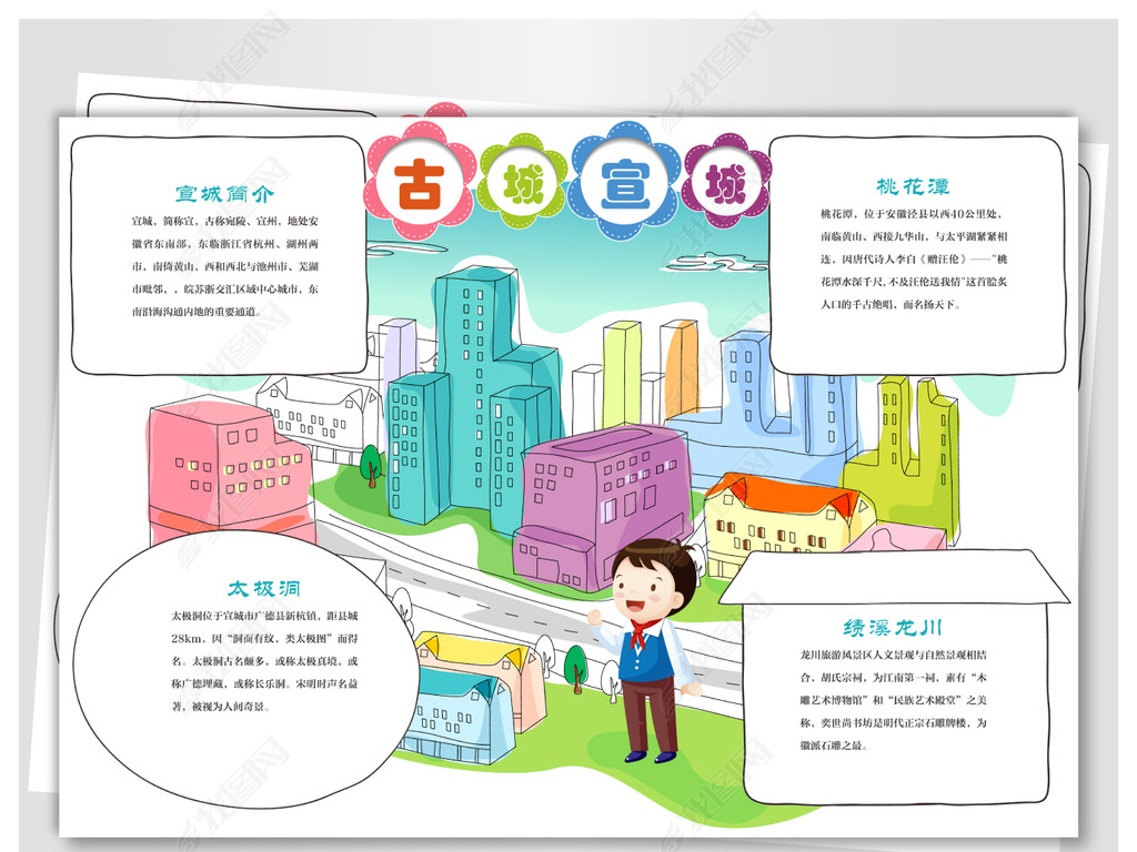 原创宜城旅游手抄报版权可商用