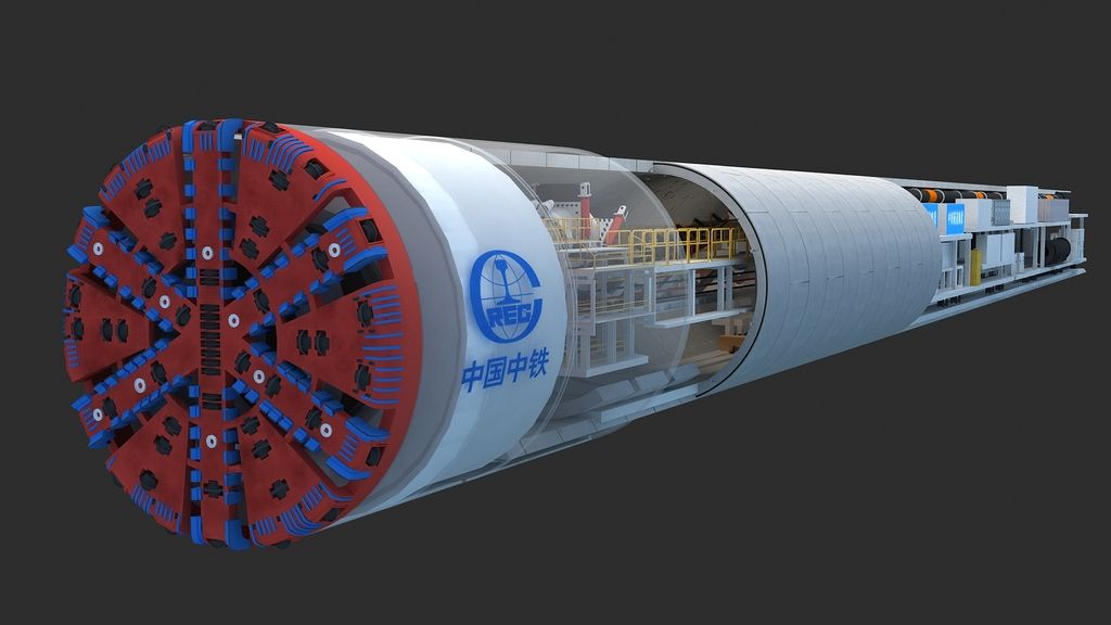 原创盾构机3d模型版权可商用