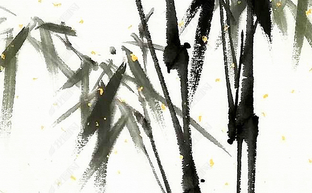 国画水墨山水手绘竹子玄关背景墙下载-编号17623407-3d玄关-我图网