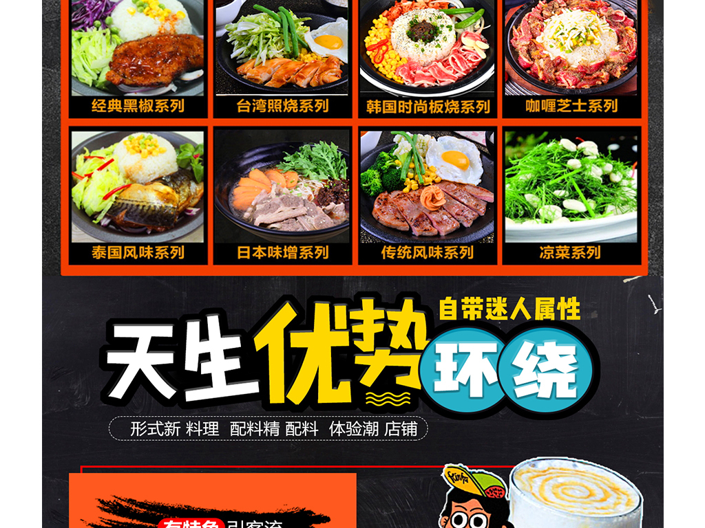 淘宝天猫嘻哈美食招商页面PSD模板下载