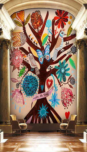 生命之树绘画花卉