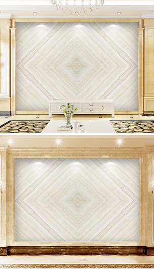 淡米黄大理石纹电视背景墙