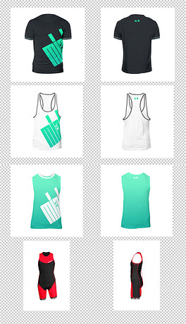 体育运动服篮球足球服装无袖背心T恤图样机