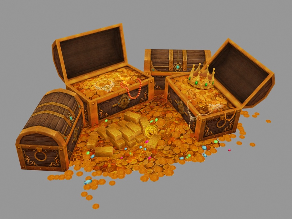宝箱宝藏黄金珠宝设计图下载(图片1.