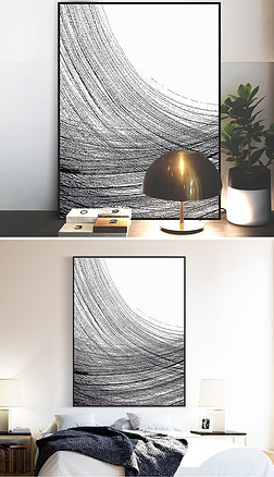 现代抽象派油画玄关画装饰画|现代极简线条抽象装饰画