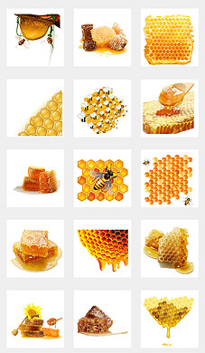 蜂蜜蜂巢销售鲜花桃花蜜海报背景PNG元素
