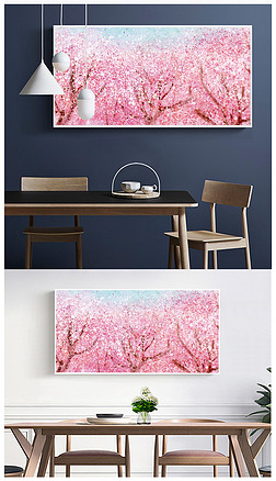 矢量日本樱花画框画设计稿