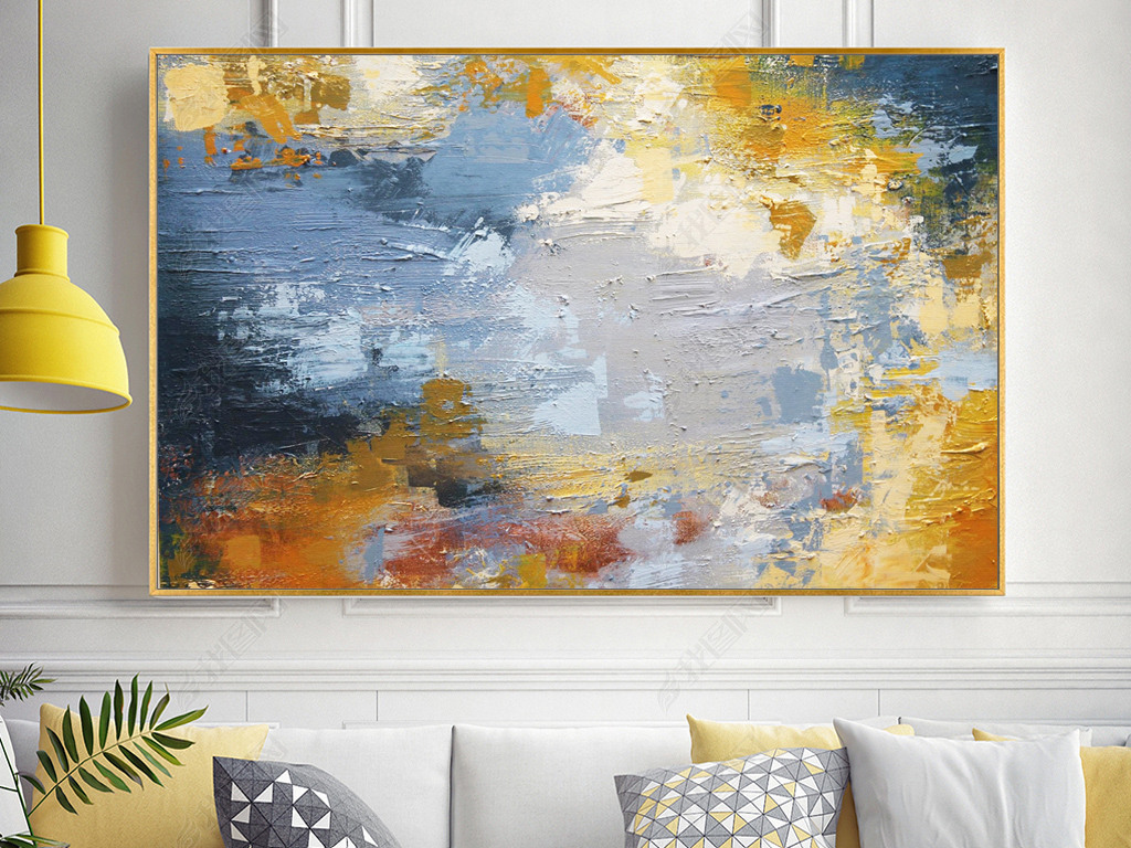 原创现代抽象手绘油画北欧客厅装饰画挂画无框画