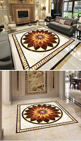 大理石地板拼花图片素材_原创大理石地板拼花设计模板下载_白玉陶心