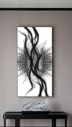 原创现代简约创意黑色线条艺术装饰画