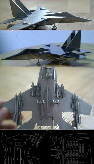 激光切割工艺品cad图纸3d拼装图飞机