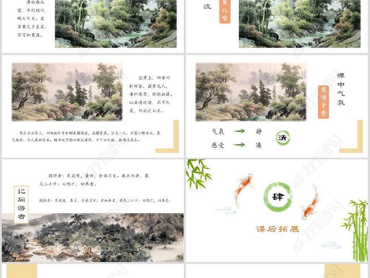 小石潭记人教版初中语文教学课件PPT模板