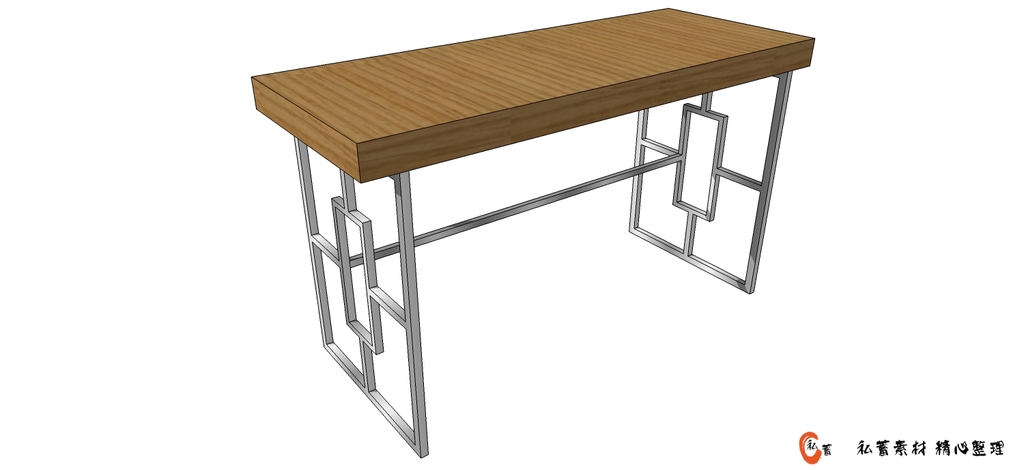 草图大师家具中式现代家具单桌